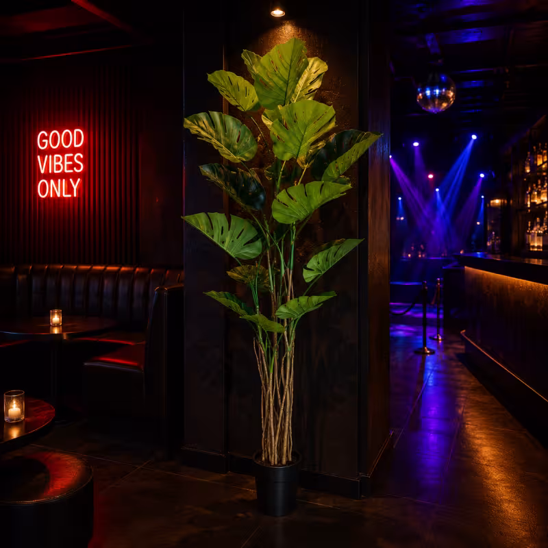 Previzualizare 3: Planta Artificiala Tip Monstera Deliciosa, 17 frunze, 220 cm, Verde