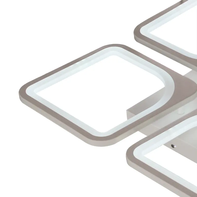 Previzualizare 2: Lustra LED cu telecomanda ZOE 53W, 4 Patrate, lumina Rece/Calda/Neutra, Dimabila, Alb