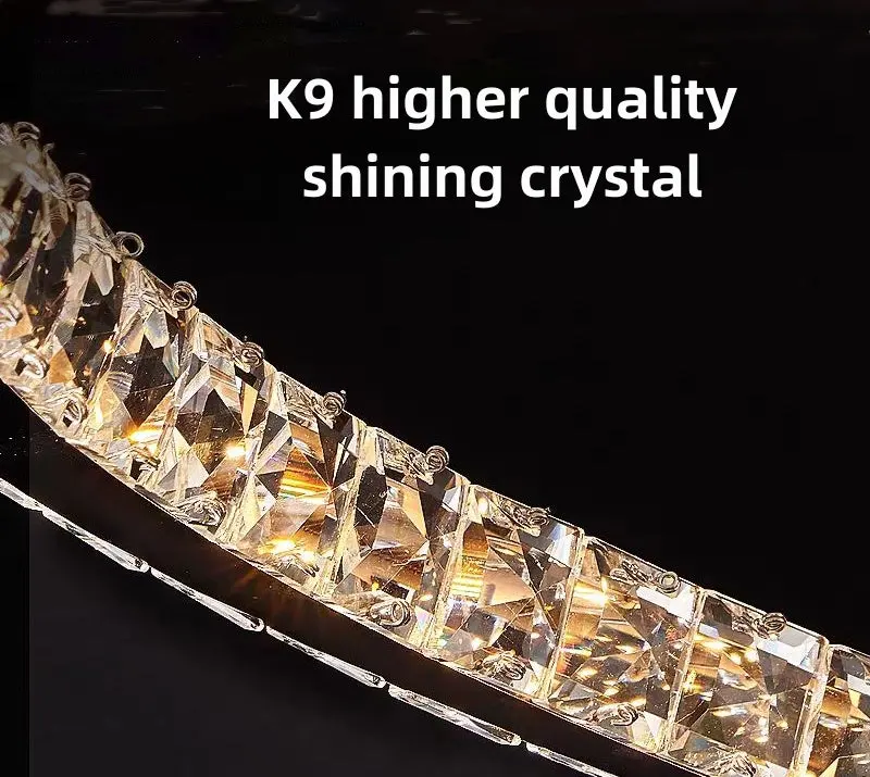 Previzualizare 4: Lustra LED suspendata cu telecomanda si cristal 36W, 2 Cercuri, lumina Rece/Calda/Neutra, Dimabila, Crom Lucios, Inaltime Reglabila