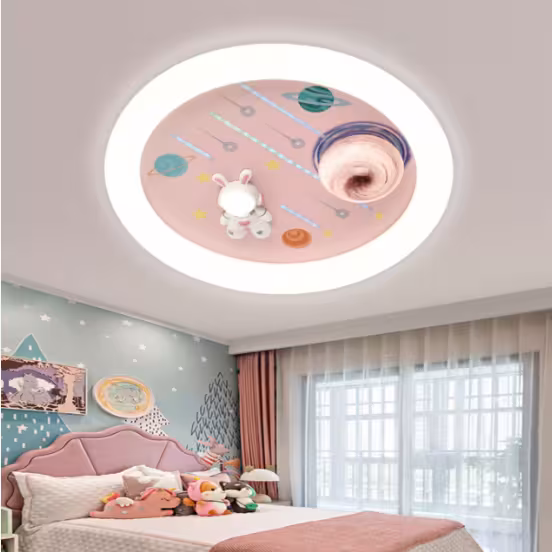 Previzualizare 3: Lustra LED CONSTELATION cu telecomanda 63W, Diametru 50cm, lumina Rece/Calda/Neutra, Roz
