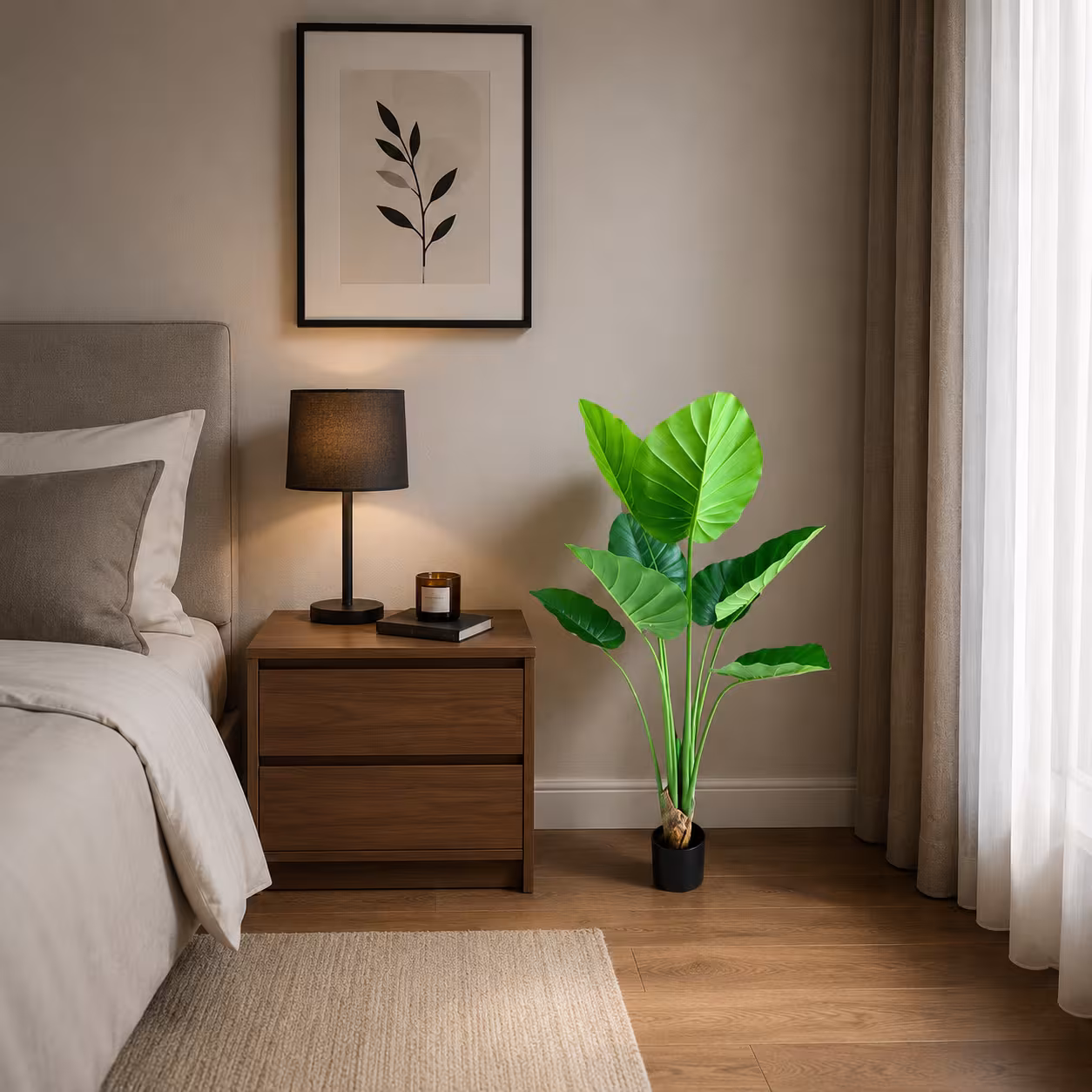 Planta Artificiala Tip Strelitzia, 130 cm, 9 frunze, Verde
