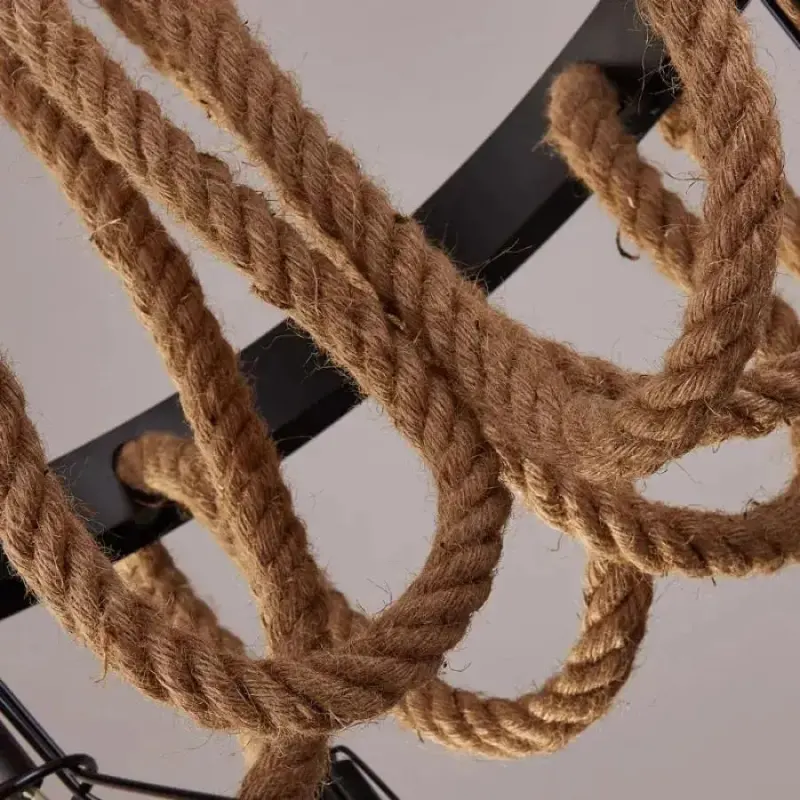 Previzualizare 4: Lustra Andy 6x E27 Metal si Franghie Maro