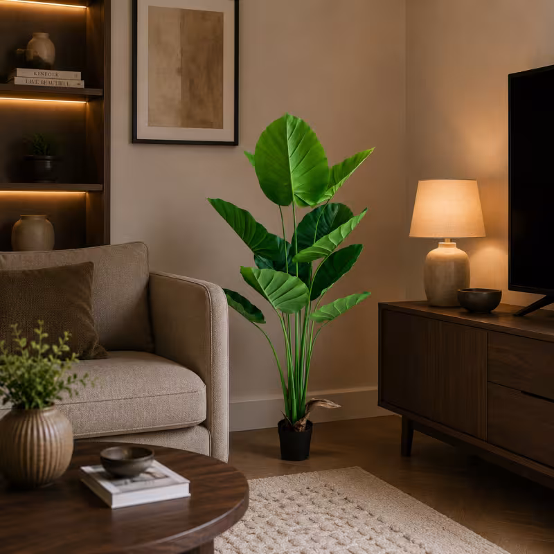 Previzualizare 2: Planta Artificiala Tip Strelitzia, 160 cm, 12 frunze, Verde