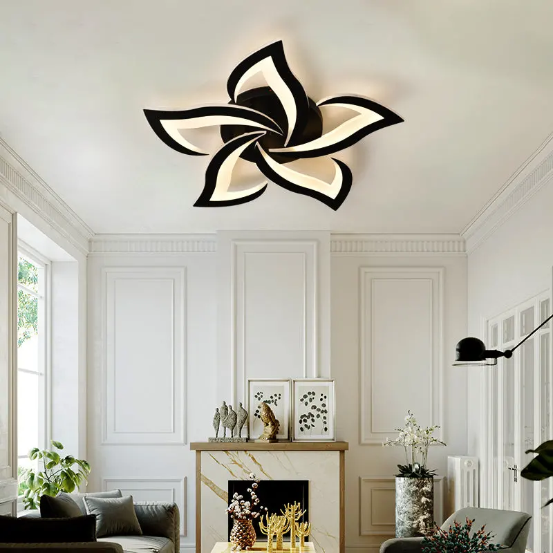 Lustra LED cu Telecomanda LT660/5BK, 5 Elemente, 54W, Lumina 3000/4000/6000K, Negru, Inaltime Reglabila