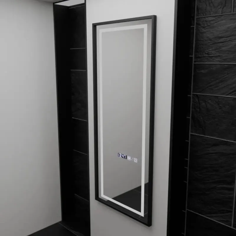 Oglinda LED Rectangula, 60x150cm, Bianca Senzor Radar Marcello, Sistem Dezaburire, Ceas & Termometru, Dimabila, Dressing Couture