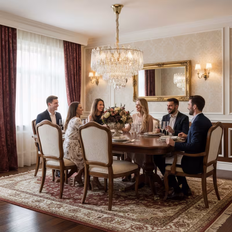 Previzualizare 3: Candelabru Cristal VELVET Eleganza, 9xE14, D50 cm, Auriu, Inaltime Reglabila, Metal si Cristal