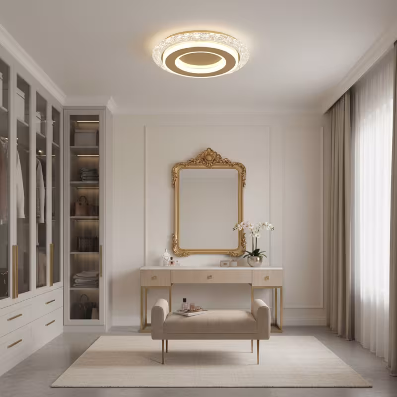 Previzualizare 2: Lustra LED AGOL Petito, 29W, Diametru 20cm, Lumina Calda/Neutra/Rece, Auriu, Metal si Acril
