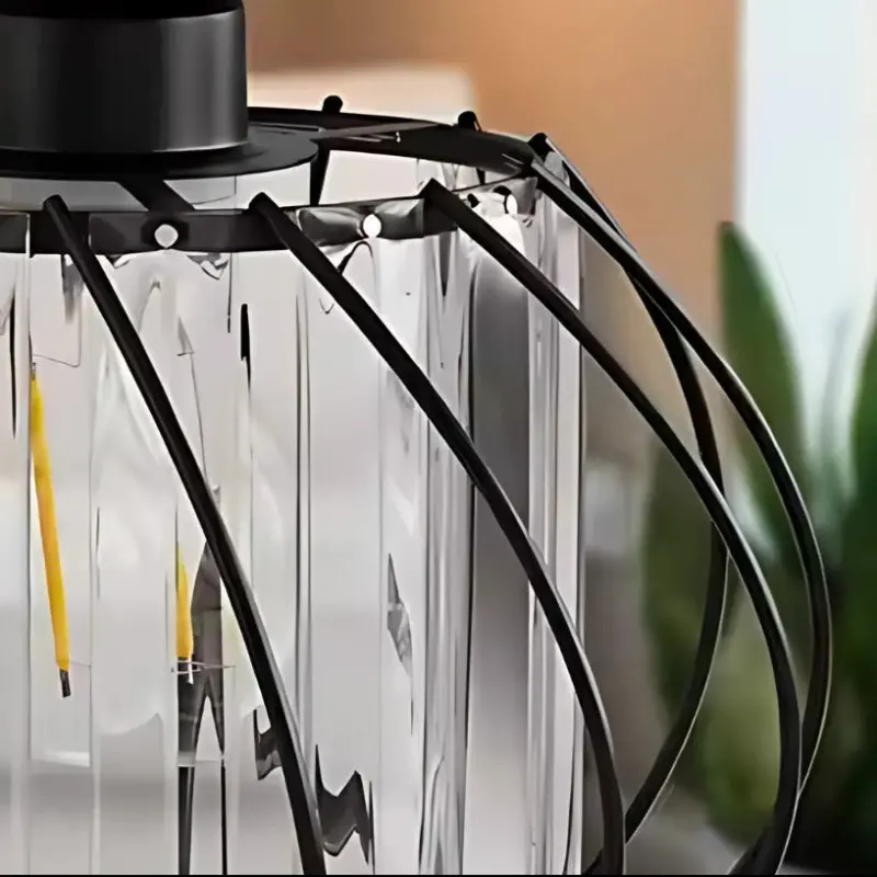 Previzualizare 2: Lustra Monica, 1 X E27, Ø 16 cm, Negru, Metal / Sticla