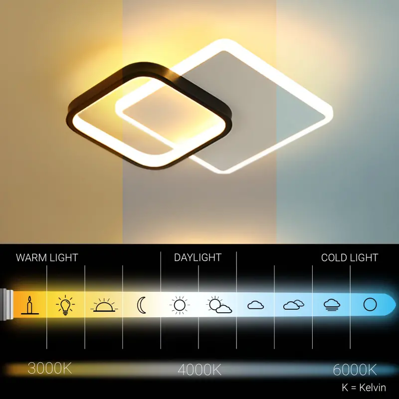 Previzualizare 3: Lustra LED MARCELO 30W, lumina Rece/Calda/Neutra Alb Negru