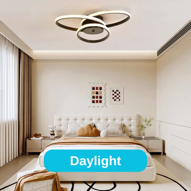 Previzualizare 4: Lustra LED cu telecomanda ECATERINA 27W, lumina Rece/Calda/Neutra, Dimabila, Negru