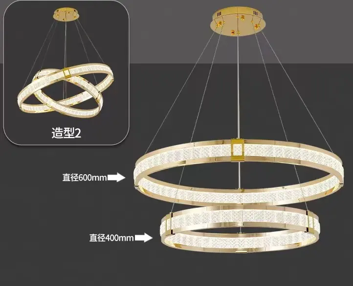 Previzualizare 3: Candelabru Cristal, LINDERHOF Magno, 61W, Diametru 60cm, Lumina Rece/Calda/Neutra, Auriu, Inaltime Reglabila