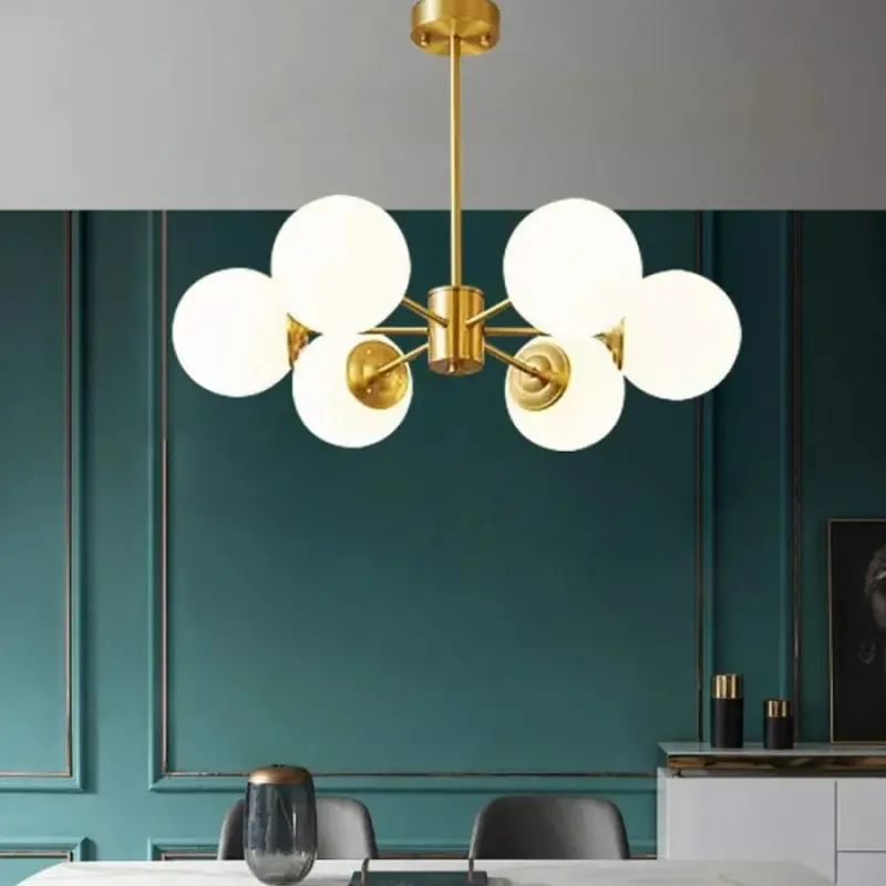 Previzualizare 2: Lustra LC801/6GD, 6x E27, Alb Auriu, Metal