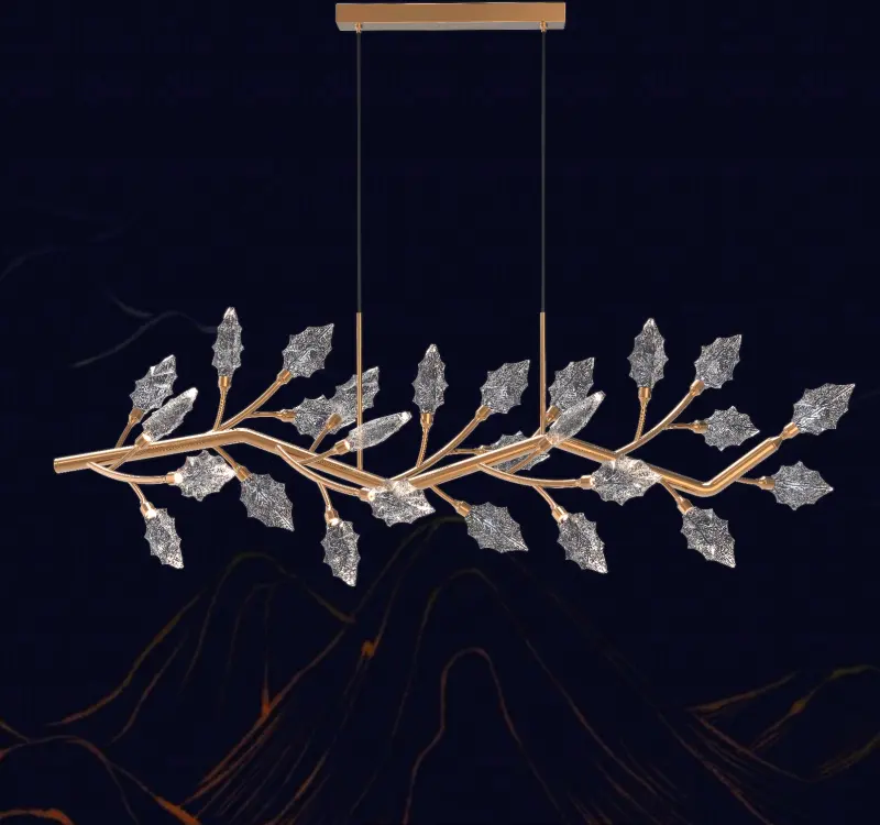 Candelabru Cristal, LED, TOCCATA Lungo, 21W, lumina Calda/Neutra/Rece, Auriu, Inaltime Reglabila