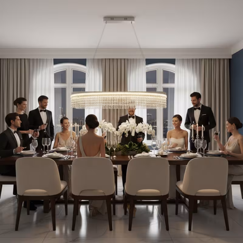 Previzualizare 4: Candelabru Cristal VOLNA Grande Regalis, 128W, 80x25cm, Lumina Calda/Neutra/Rece, Alb, Metal si Cristal