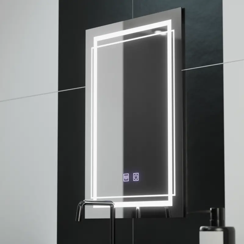 Oglinda LED Rectangulara, 60x80cm, KOVEN Touch, Sistem Dezaburire,Dimabila