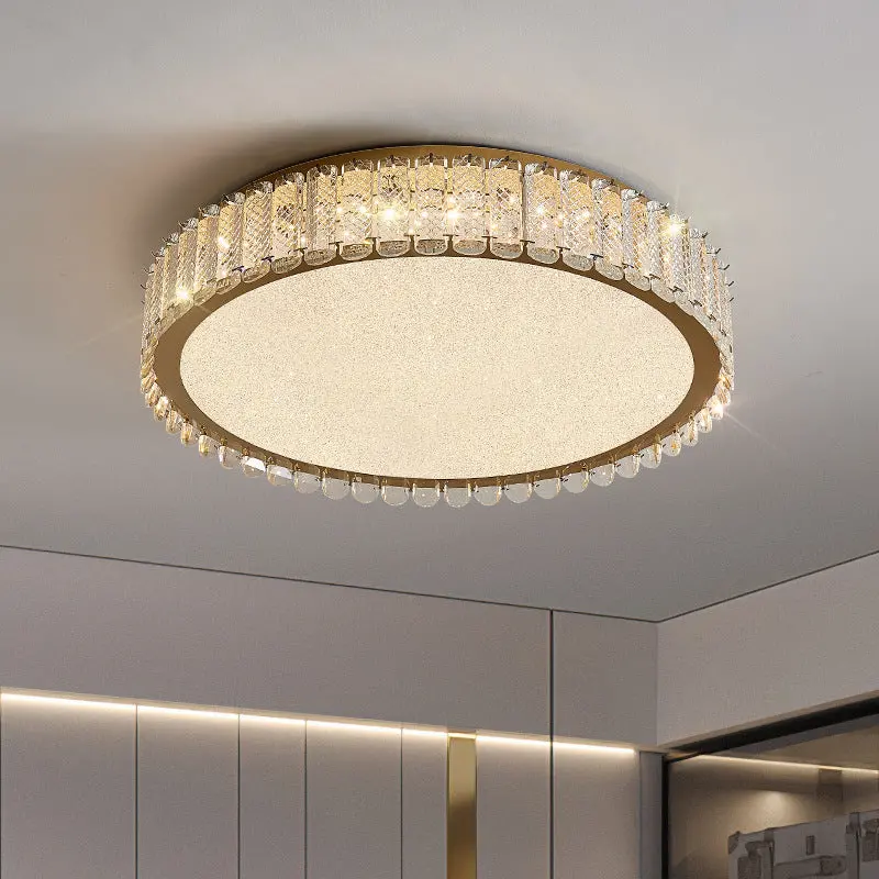 Previzualizare 3: Lustra LED cu telecomanda si cristal LLC152/500CH 59W, 50cm, Cerc, lumina Rece/Calda/Neutra, Dimabila, Auriu