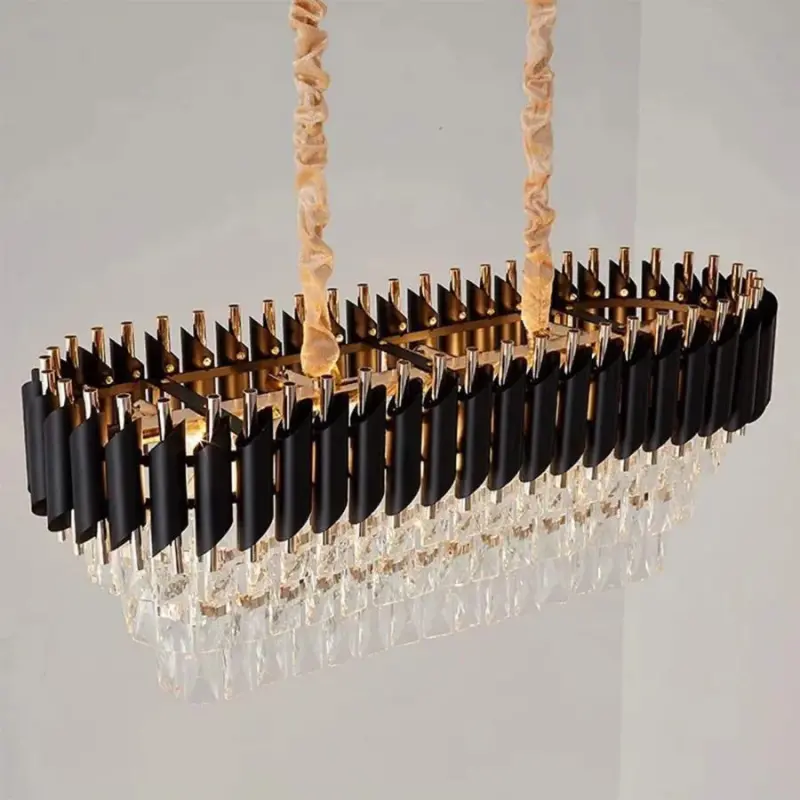 Previzualizare 4: Candelabru Cristal VERSAILLES Regalis 10x E14, Auriu Lucios si Negru, Inaltime Reglabila