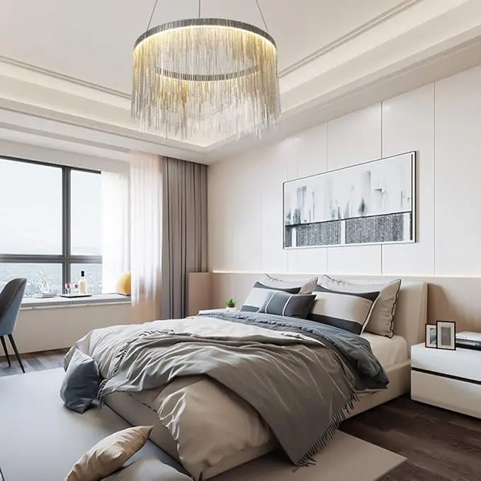 Previzualizare 2: Lustra LED suspendata cu telecomanda ILLUMINA MAGNUS, 38W, lumina Rece/Calda/Neutra, Dimabila, Argintiu