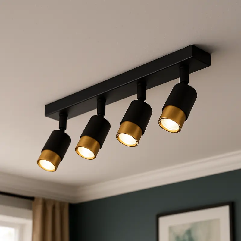 Proiector LED cu 4xGU10 Proiectoare, Auriu, Metal si Acril