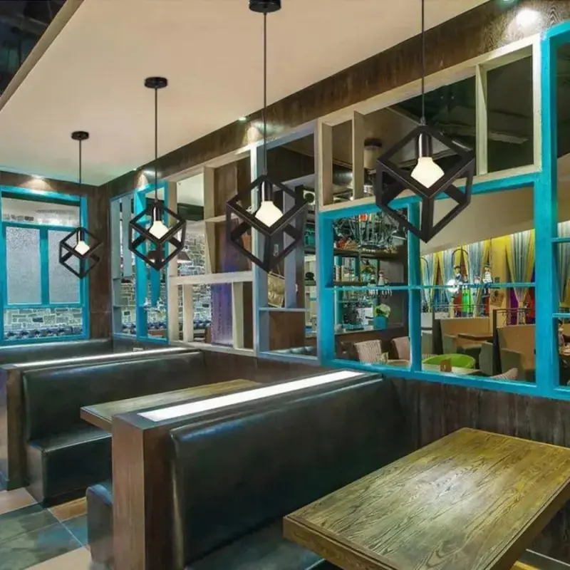 Previzualizare 4: Lustra Forma Cub, STRUKTUR Uno, 1x E27, Negru, Suspendat, Metal