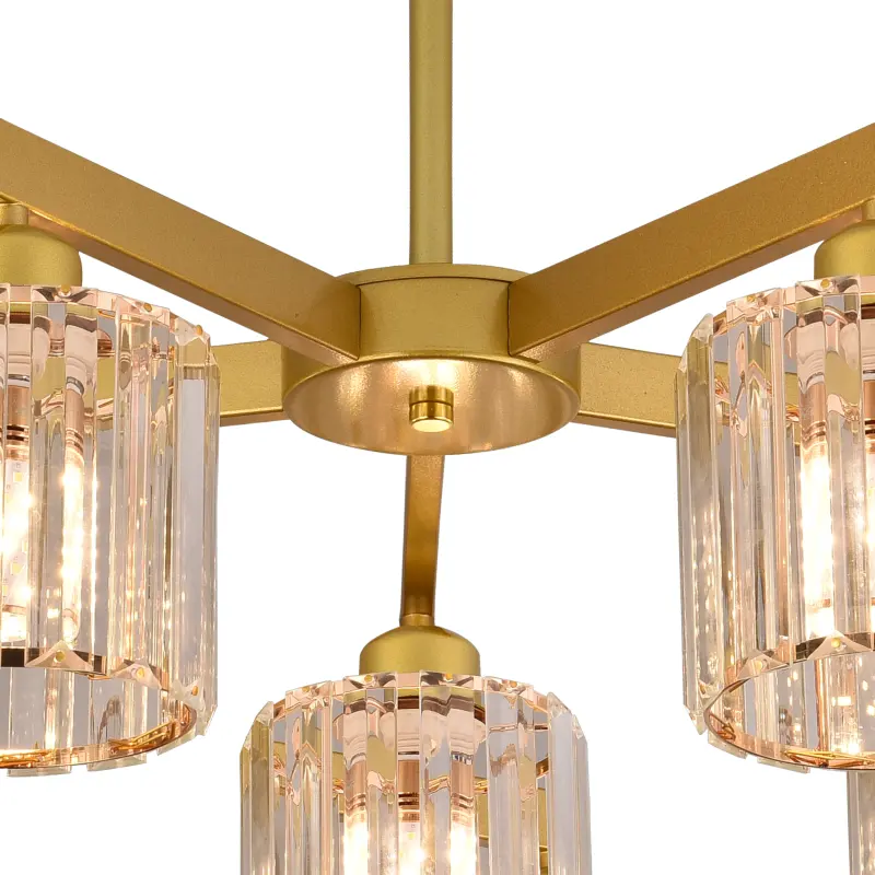 Previzualizare 4: Lustra Clasica Moderna LC110/5GD cu Cristal, 5xE27, Auriu, Metal si Cristal