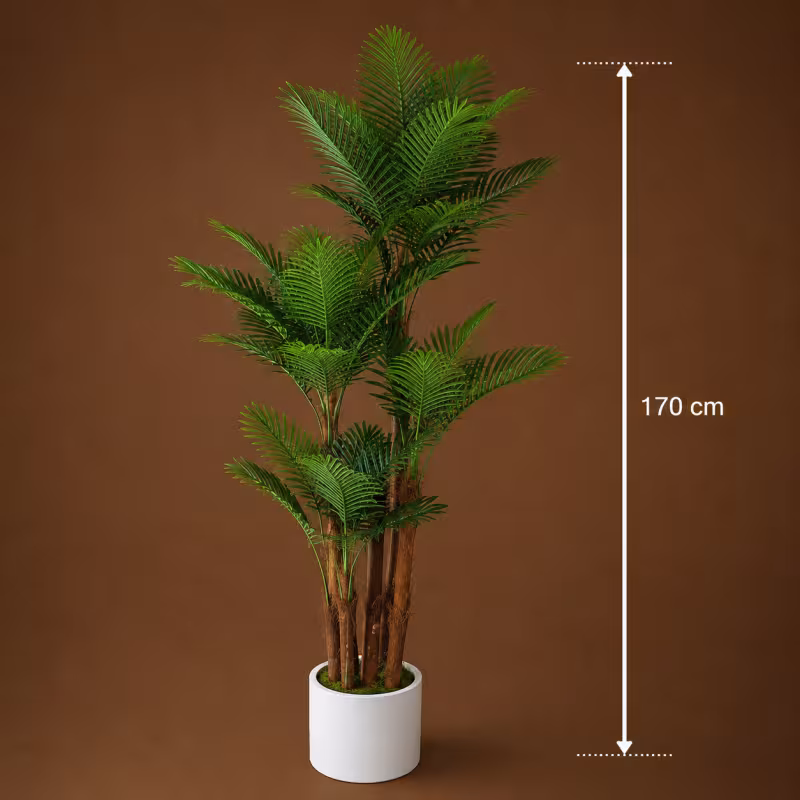 Previzualizare 4: Planta Artificiala Copac Tip Palmier, 4 brate, 170 cm, Verde, cu Ghiveci