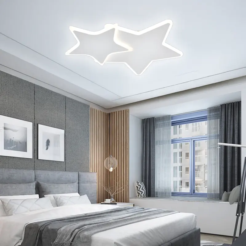 Previzualizare 4: Lustra LED cu telecomanda 41W, Stele, lumina Rece/Calda/Neutra, Dimabila, Alb