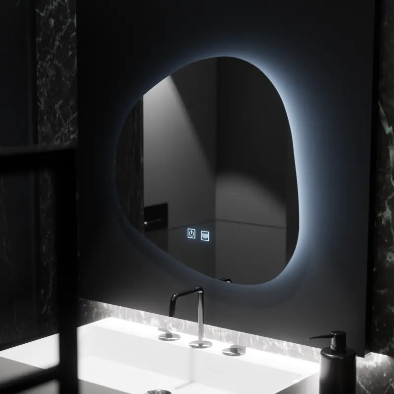 Previzualizare 4: Oglinda LED Organica 60x60cm, Duna Touch, Sistem Dezaburire, Dimabila