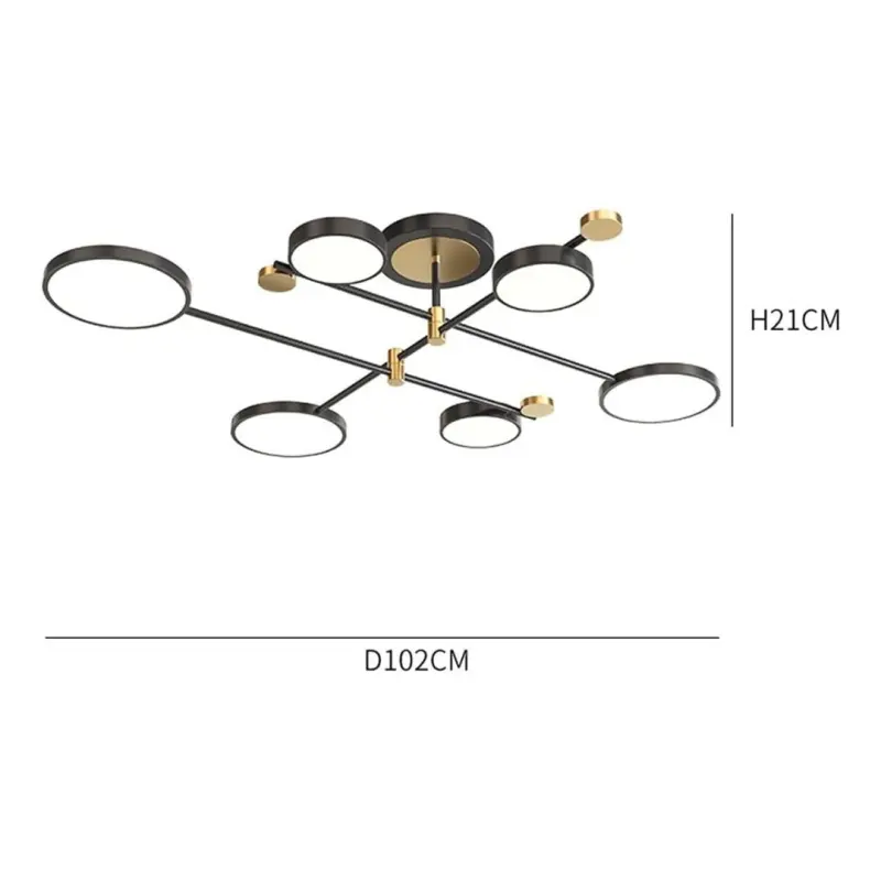 Previzualizare 4: Lustra LED cu Telecomnda MARIA, 31W, 6 Elemente, Lumina Calda/Rece/Neutra, Dimabila, Negru
