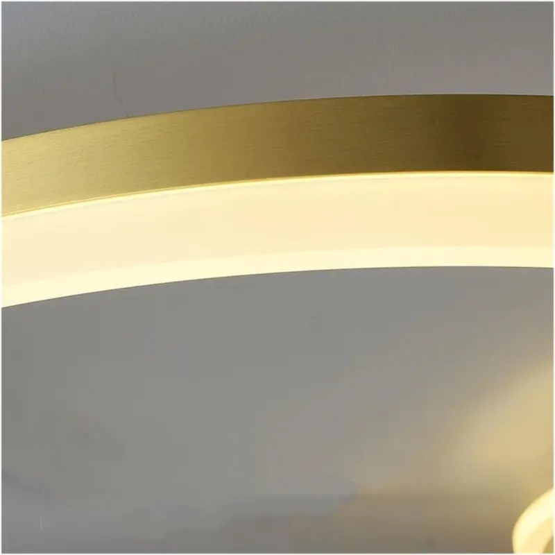 Previzualizare 4: Lustra LED cu Telecomanda RINOVA, 4 cercuri, 112W, Lumina Calda/Rece/Neutra, Dimabila, Auriu