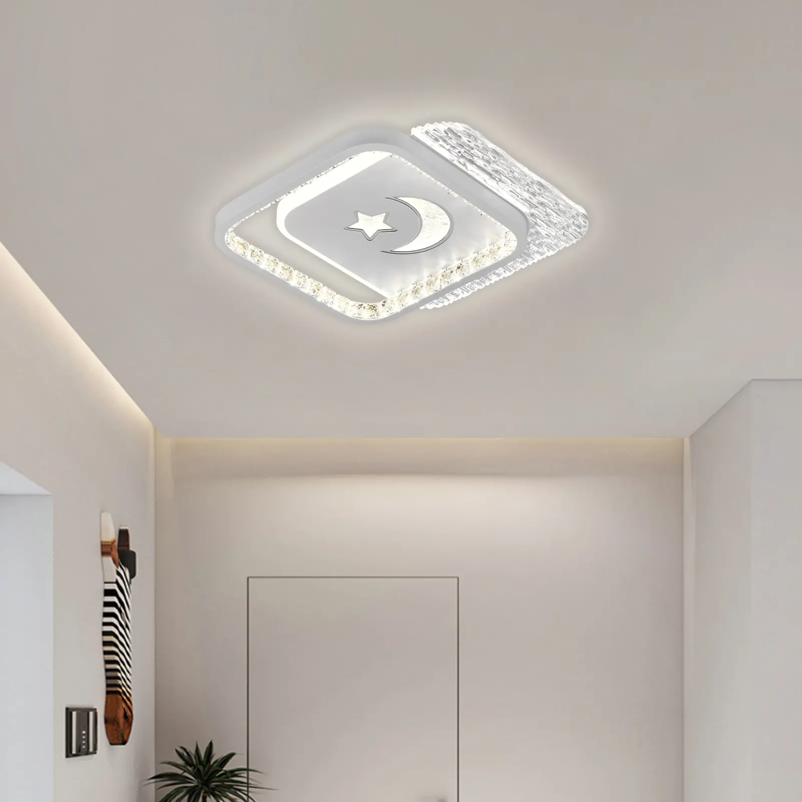 Lustra LED PERU 38W, 2 Patrate, lumina Rece/Calda/Neutra, Alb