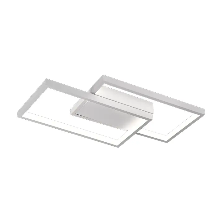 Previzualizare 2: Lustra LED cu telecomanda LANDYN 37W, 2 Patrate, lumina Rece/Calda/Neutra, Dimabila, Alb