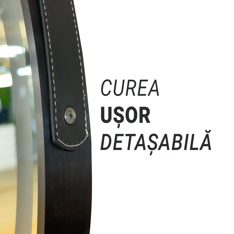 Previzualizare 2: Oglinda LED Rotunda, 60cm, Micah Senzor MotionGlow Marcello, Sistem Dezaburire, Ceas & Termometru, Lupa Cosmetica, Dimabila