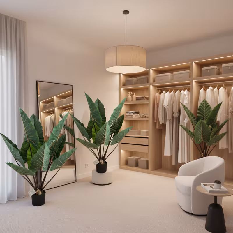 Previzualizare 3: Planta Artificiala Tip Alocasia Cu Frunze Late, 120 cm, Verde