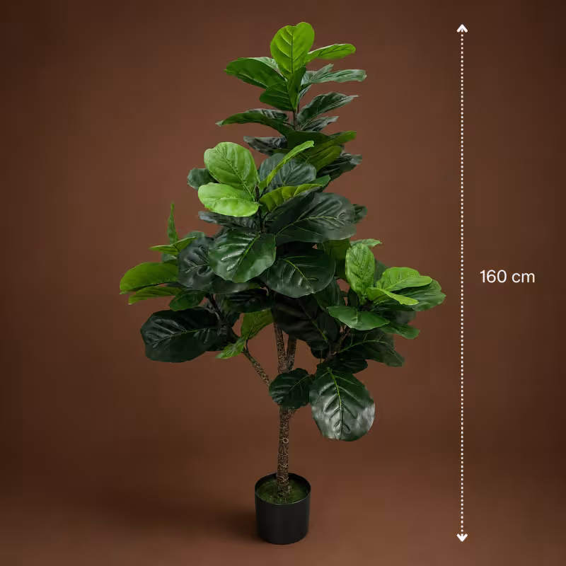 Previzualizare 4: Planta Artificiala Copac Tip Ficus, 3 brate, 154 cm, Verde, cu Ghiveci