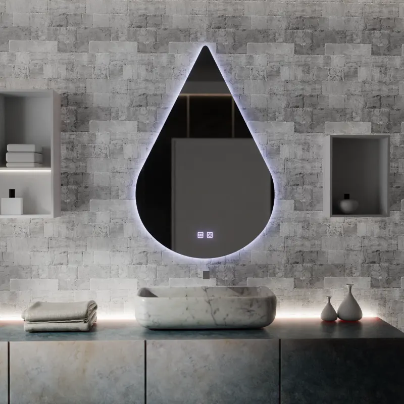 Previzualizare 4: Oglinda LED Touch River Sistem Dezaburire 80X120cm, Forma de Picatura.