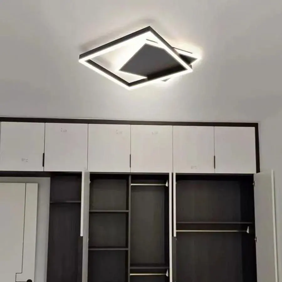 Lustra LED cu telecomanda SCIOSO 104W, lumina Rece/Calda/Neutra, Dimabila, Negru