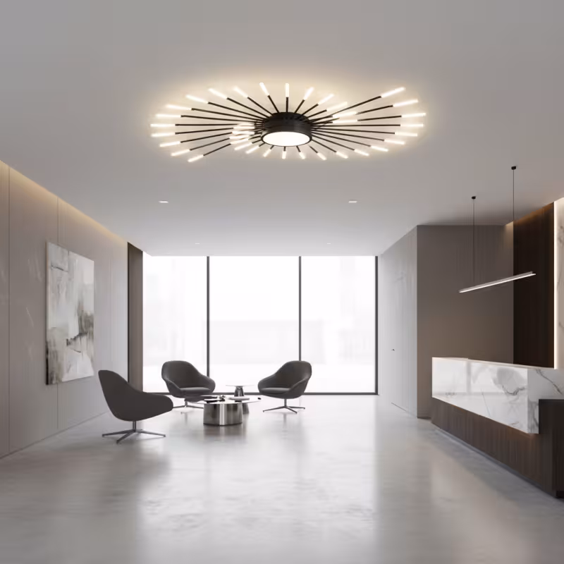 Previzualizare 3: Lustra LED KALESA Grande, Lumina Neutra 4000K, 28W, Alb, Metal si Acril