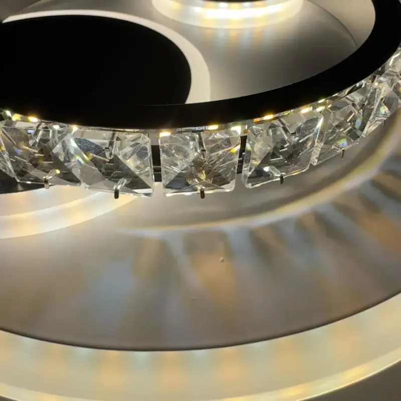 Previzualizare 2: Lustra LED cu cristal ARIELLA 39W, Rotunda, lumina Rece/Calda/Neutra, Negru