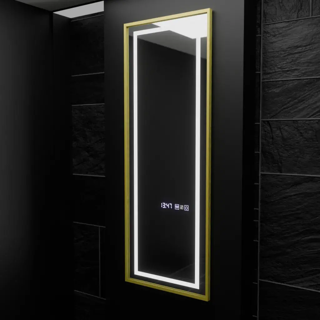Oglinda LED Rectangulara, 45x140cm, Elena Senzor Radar Marcello, Sistem Dezaburire, Ceas & Termometru, Dimabila, Dressing Couture
