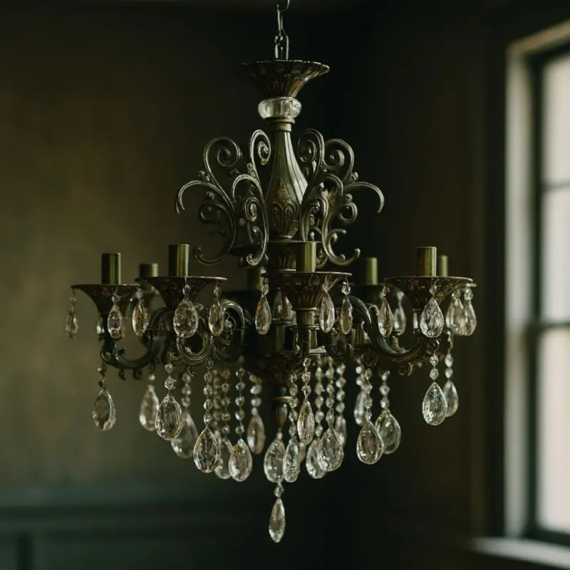Previzualizare 3: Candelabru Cristal SANSSOUCI Magno, 8xE14, Diametru 65cm, Alama Antichizata