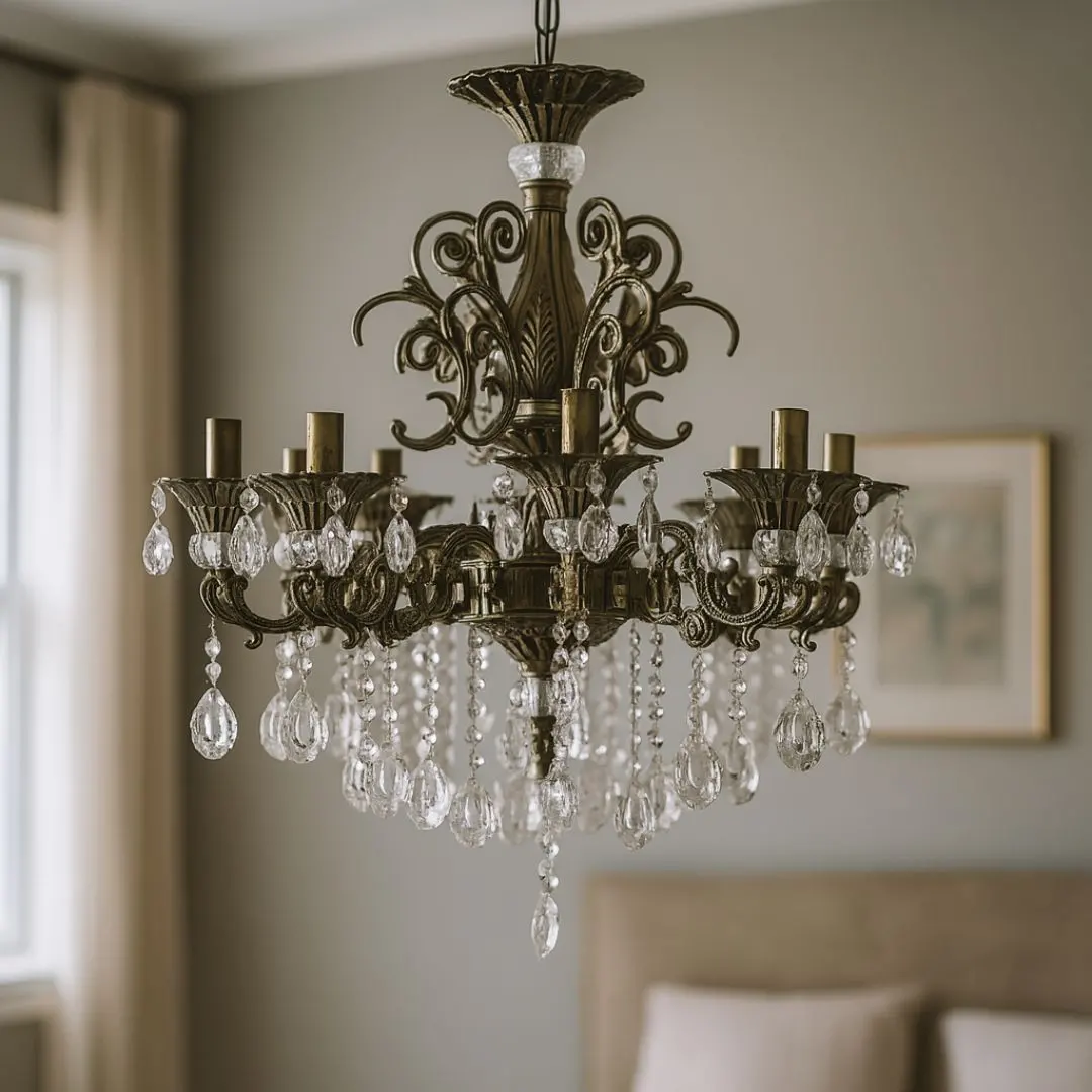 Candelabru Cristal SANSSOUCI Magno, 8xE14, Diametru 65cm, Alama Antichizata