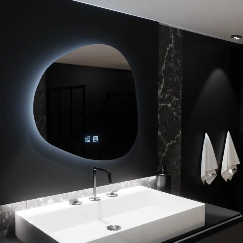 Previzualizare 3: Oglinda LED Organica 60x60cm, Duna Touch, Sistem Dezaburire, Dimabila