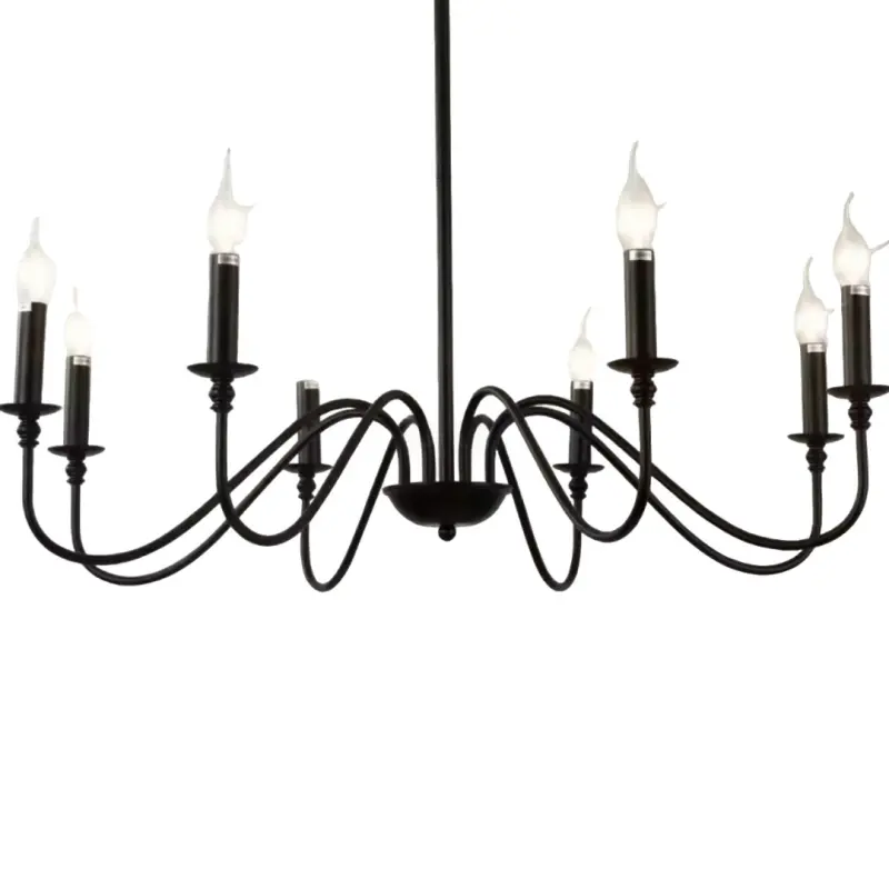Previzualizare 2: Lustra Metalic AVANT, 92cm, tip Pendul cu brate, Rotunda, 8xE14, Negru