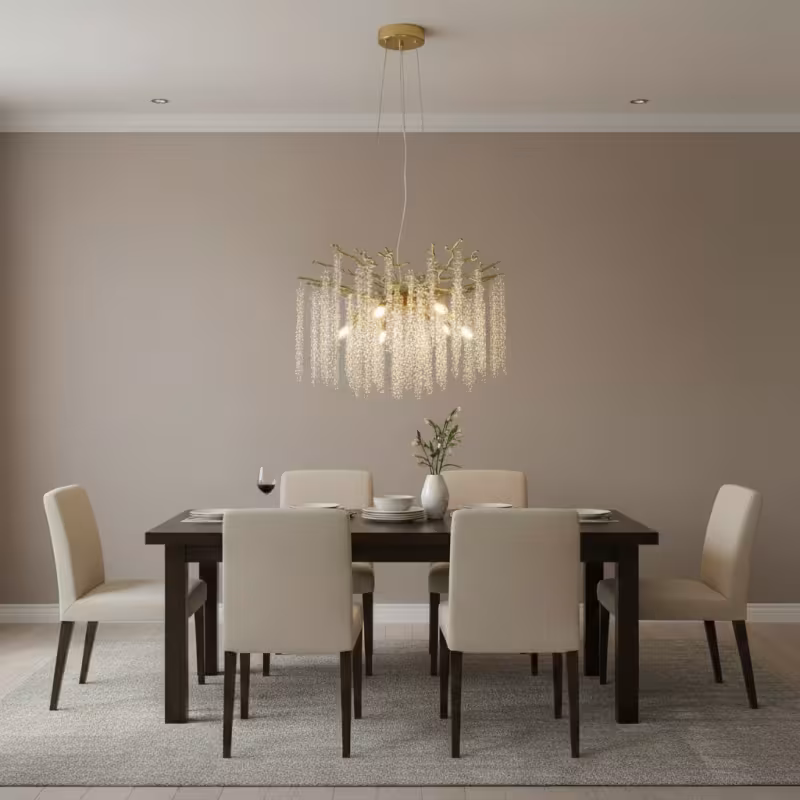 Previzualizare 2: Candelabru Cristal ARBUS Eleganza, Φ50cm, 6xE14, Auriu, Metal si Cristal
