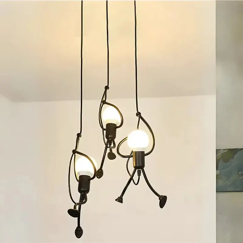 Previzualizare 4: Lustra MODERNA, tip Pendul, FUNTASIA, Figurina, 3xE27, Inaltime Reglabila, Negru