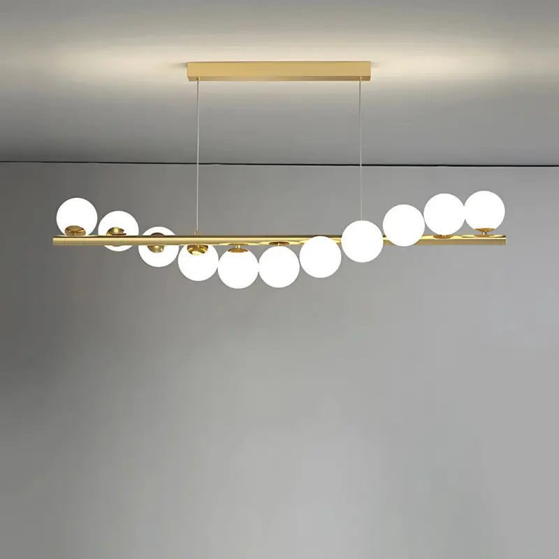 Lustra LOFT Hall, 11x G9, Alb Auriu, Metal, Inaltime Reglabila, Elegant