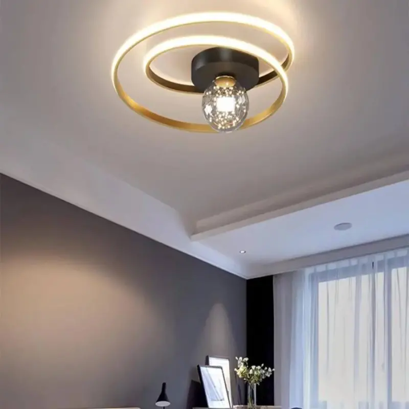 Lustra LED cu telecomanda ISELIN 96W, lumina Rece/Calda/Neutra, Dimabila, Auriu