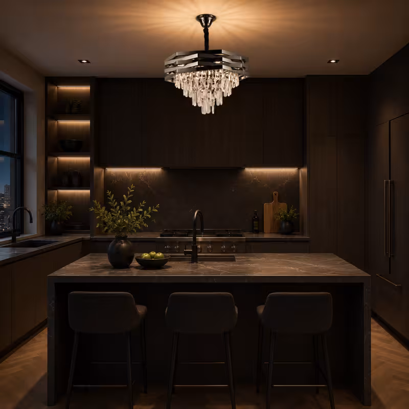 Previzualizare 2: Candelabru Cristal HEXA Ø48cm 8xE14 Negru