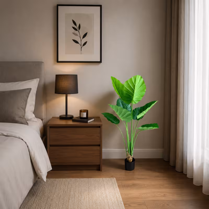 Planta Artificiala Tip Strelitzia, 130 cm, 9 frunze, Verde